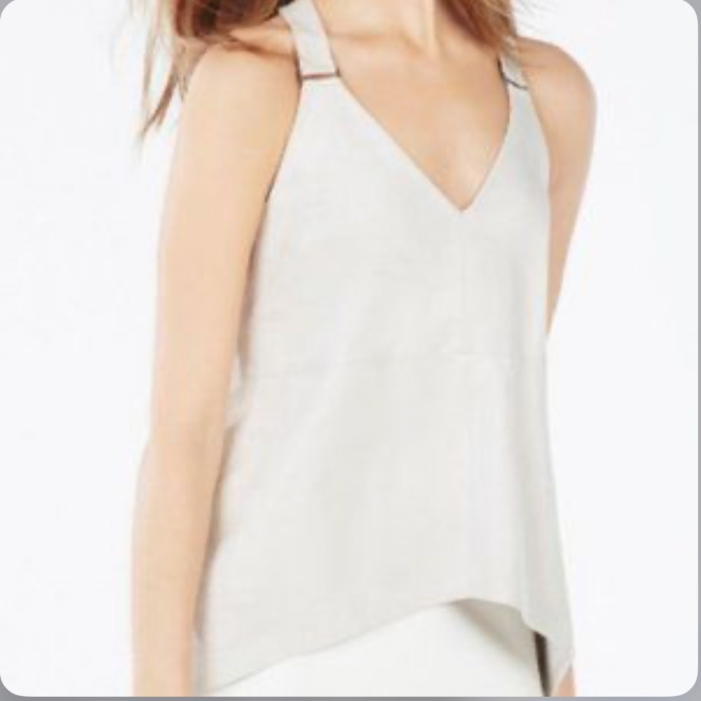 BCBG MaxAazia faux suede top